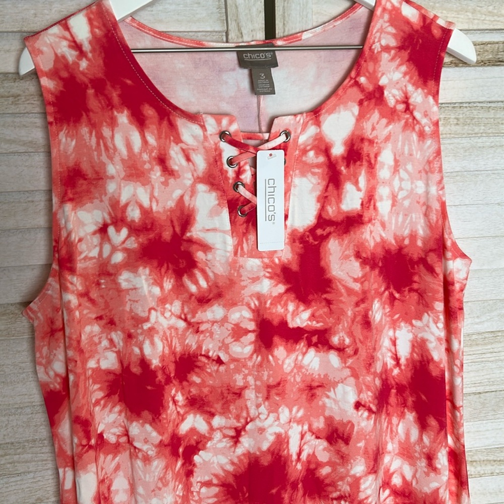 NWT Chico’s Star Tie Dye Dress in Cabaret Pink. Size 16 / XL - Picture 3 of 9